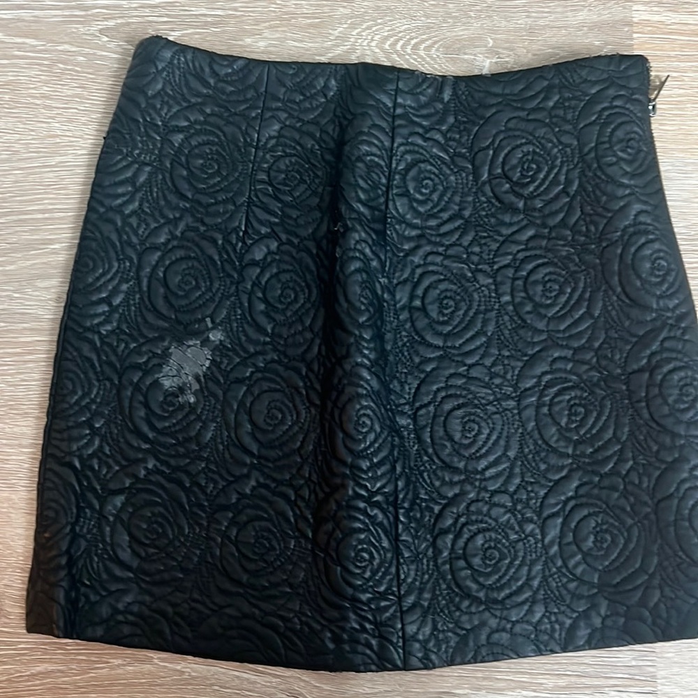 Zara faux leather black mini skirt